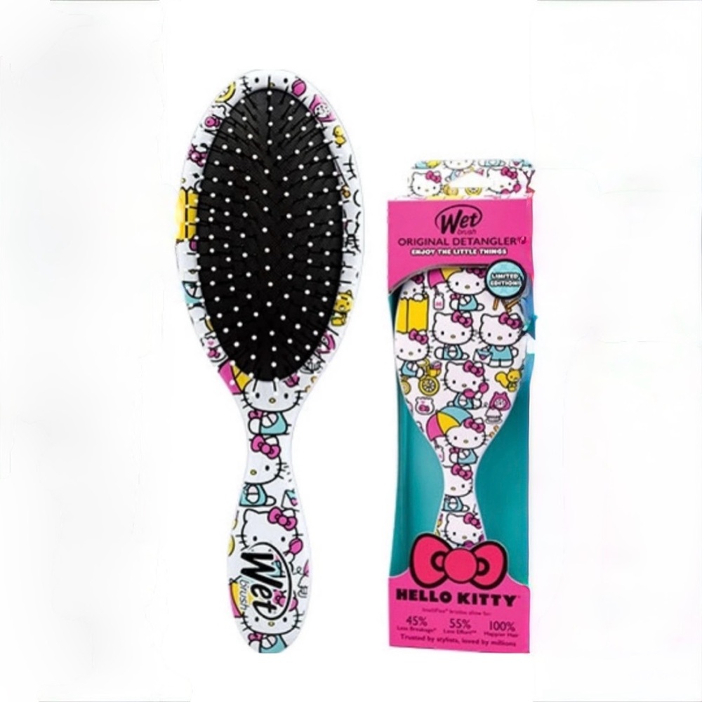 HELLO KITTY Wet Brush NIB Detangling Brush All Hair Type Ltd Edition Umbrella ☂️